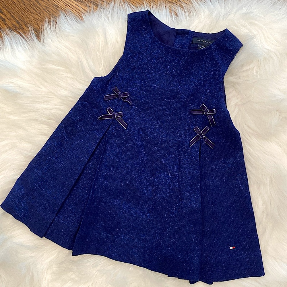 Midnight blue sparkle sleeveless dress with diaper cover 12m NWOT